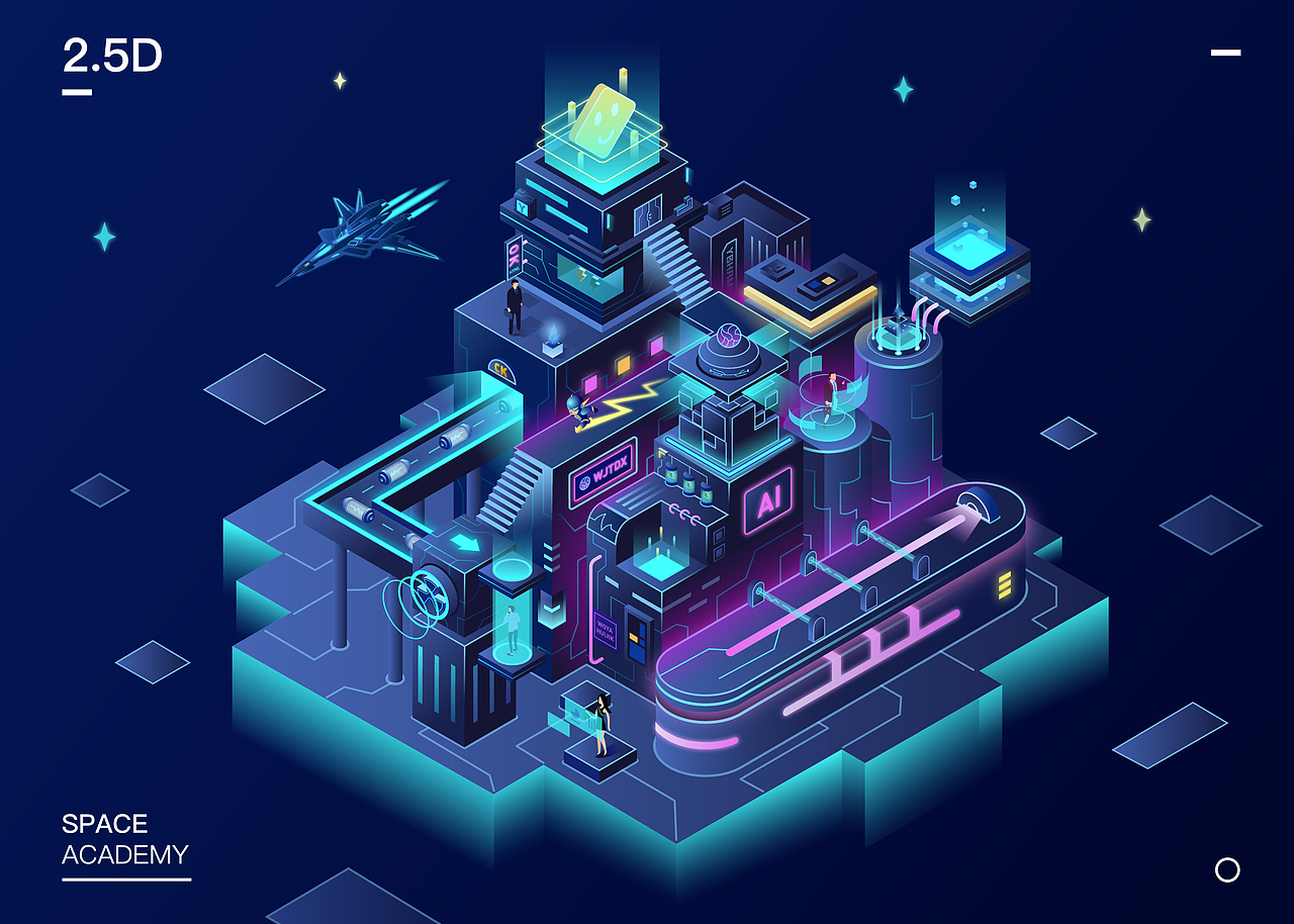 2.5D未来科技城市（图ZMjE1ODIxNTA0） - 创作习作 - 站酷设计师有肉就行原创素材 - 站酷ZCOOL