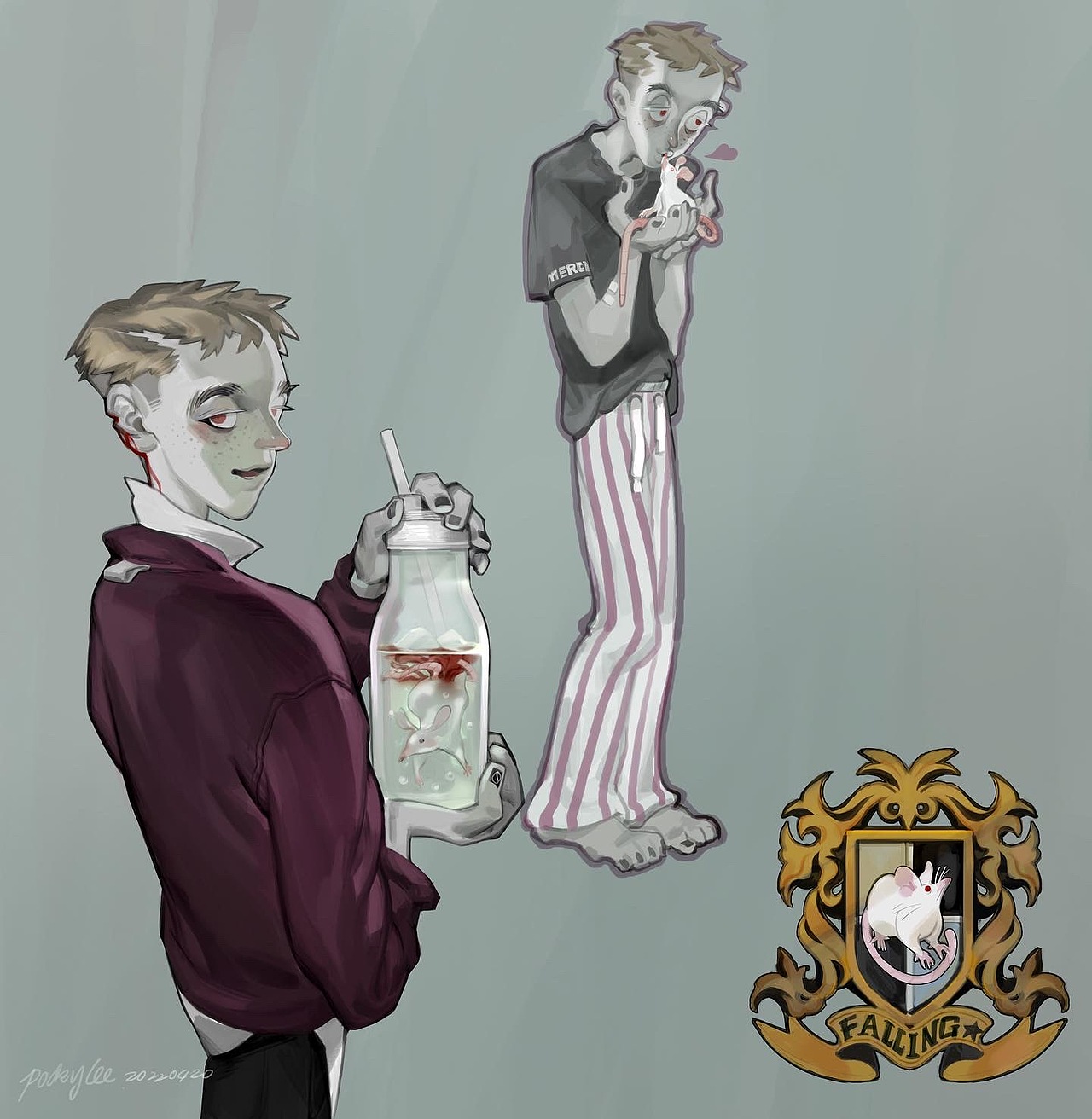 小白鼠实验高中的几个学生（图ZMzAwMDQ3Njgw） - 游戏原画 - 站酷设计师荞麦居士原创素材 - 站酷ZCOOL