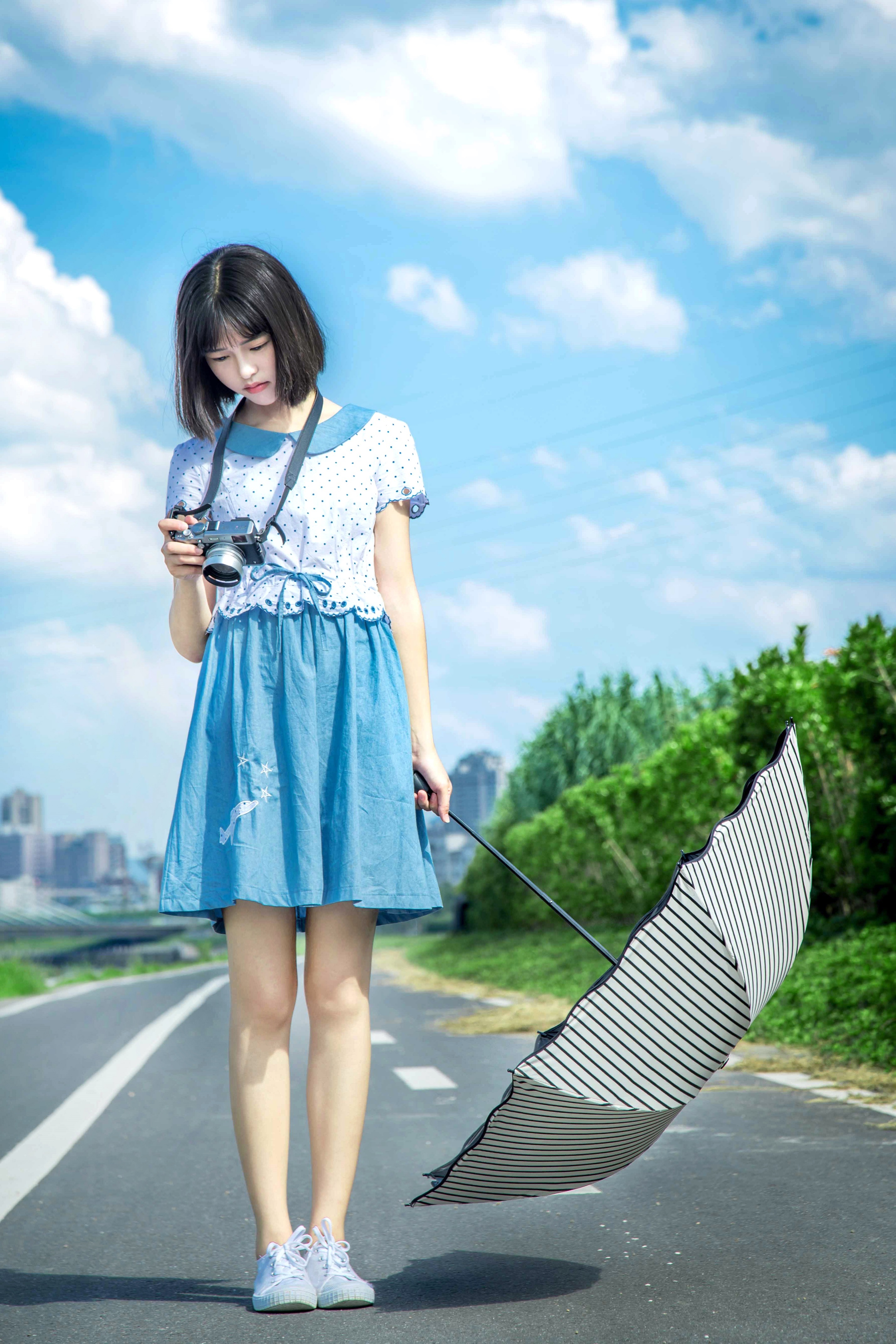 小清新雨伞外景拍摄第二组