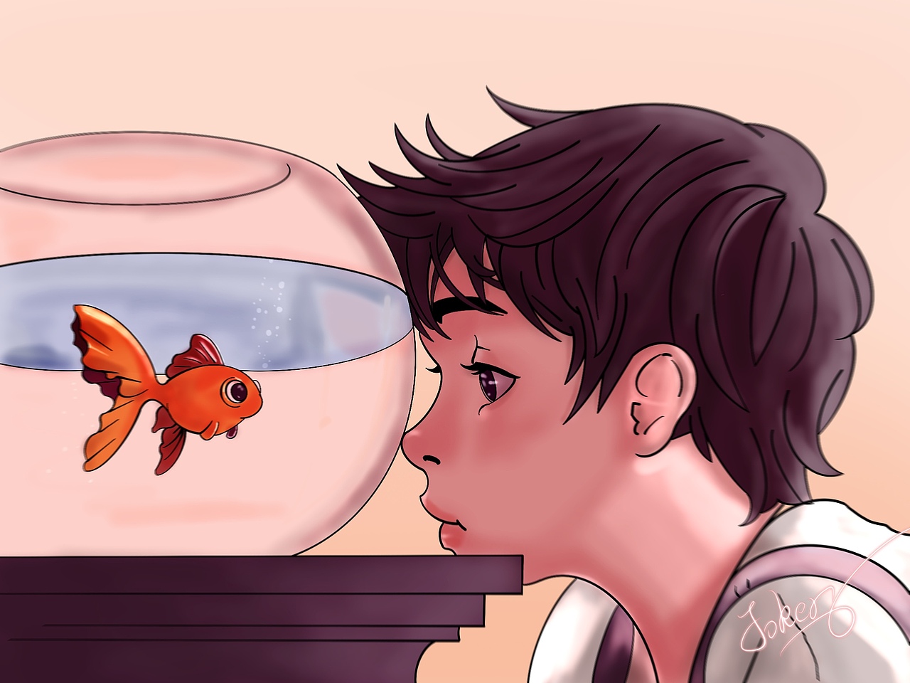 手绘练习哇金鱼还活着