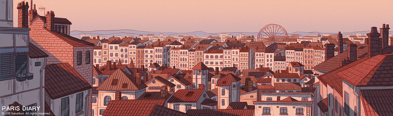 巴黎是灰蓝色的,而里昂是粉红色的。对它最深的记忆卡在离开里昂的那个日落,独自坐上市中心的摩天轮,整个城陷入温柔。