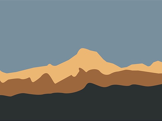 色块的碰撞贡嘎山风景插画