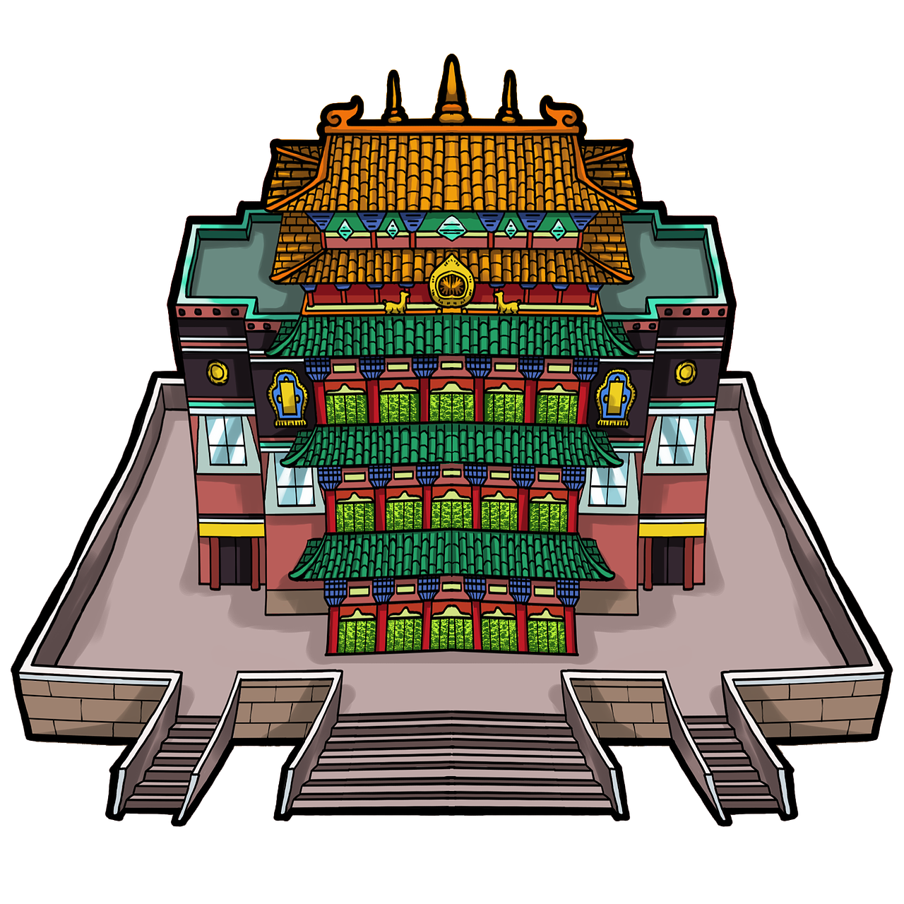 丝绸之路建筑物（图ZNDE2Mzc1NDQ=） - 艺术插画 - 站酷设计师超级无敌红蛋蛋原创素材 - 站酷ZCOOL