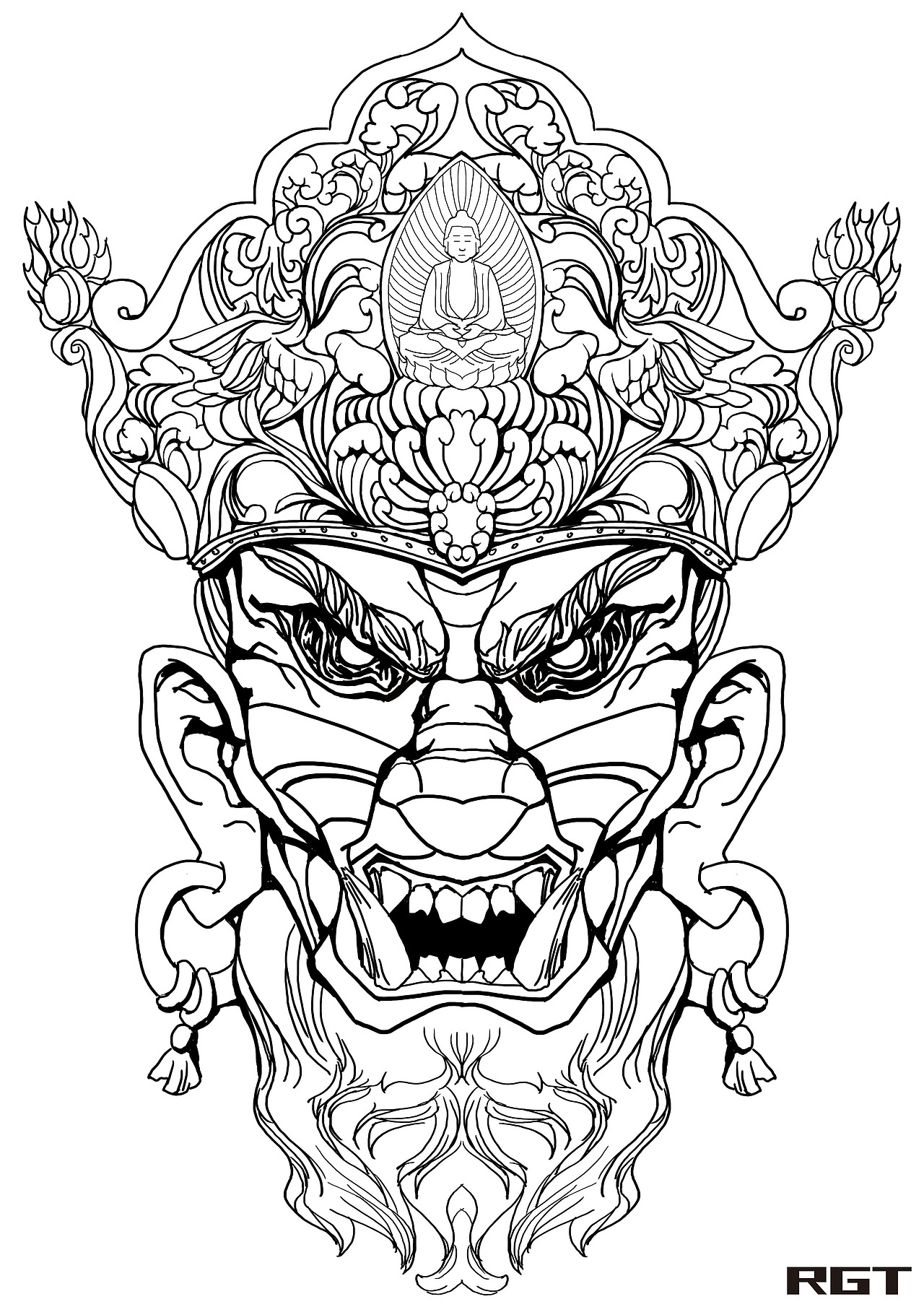 傩魂（图ZMjQzMDAxODQ4） - 新锐潮流插画 - 站酷设计师RGT_tutu原创素材 - 站酷ZCOOL