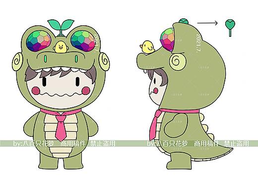 潮玩Malele-鳄鱼形态 三视图