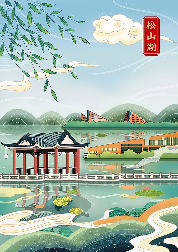 文創(chuàng)插畫(huà) 東莞地標(biāo)插畫(huà) 旅游景點(diǎn) 文旅插畫(huà)設(shè)計(jì)（圖ZMjc5MzU5ODY4） - 商業(yè)插畫(huà) - 站酷設(shè)計(jì)師一所包裝設(shè)計(jì)原創(chuàng)素材 - 站酷ZCOOL