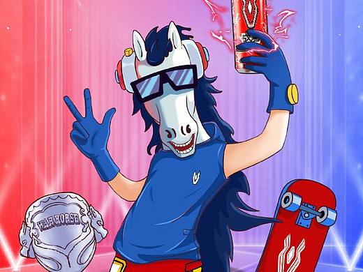 哔哩哔哩10周年x战马品牌海报插画