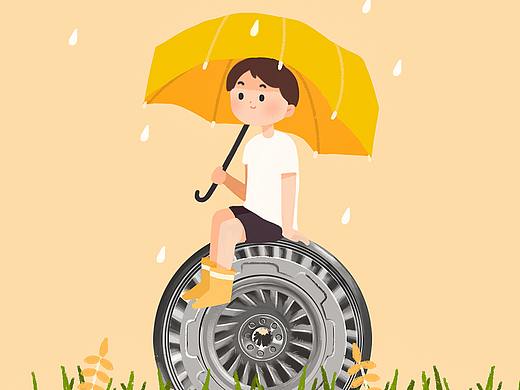 原创插画二十四节气之《谷雨》