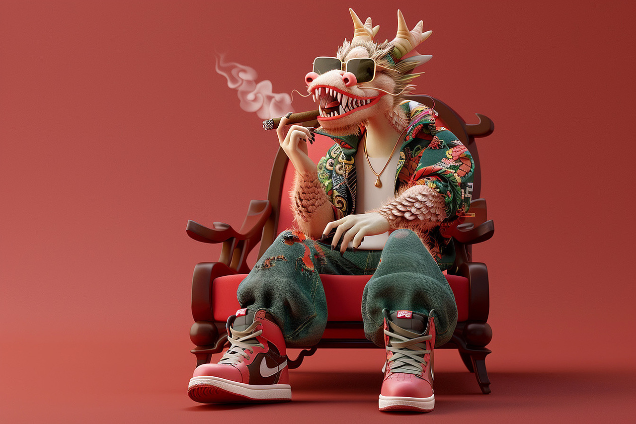 贵州龙大哥辣子鸡品牌，广告IP插画设计，广告人物创作（图ZMzYzNTEyMzI0） - IP形象 - 站酷设计师班尼設計工作室原创素材 - 站酷ZCOOL