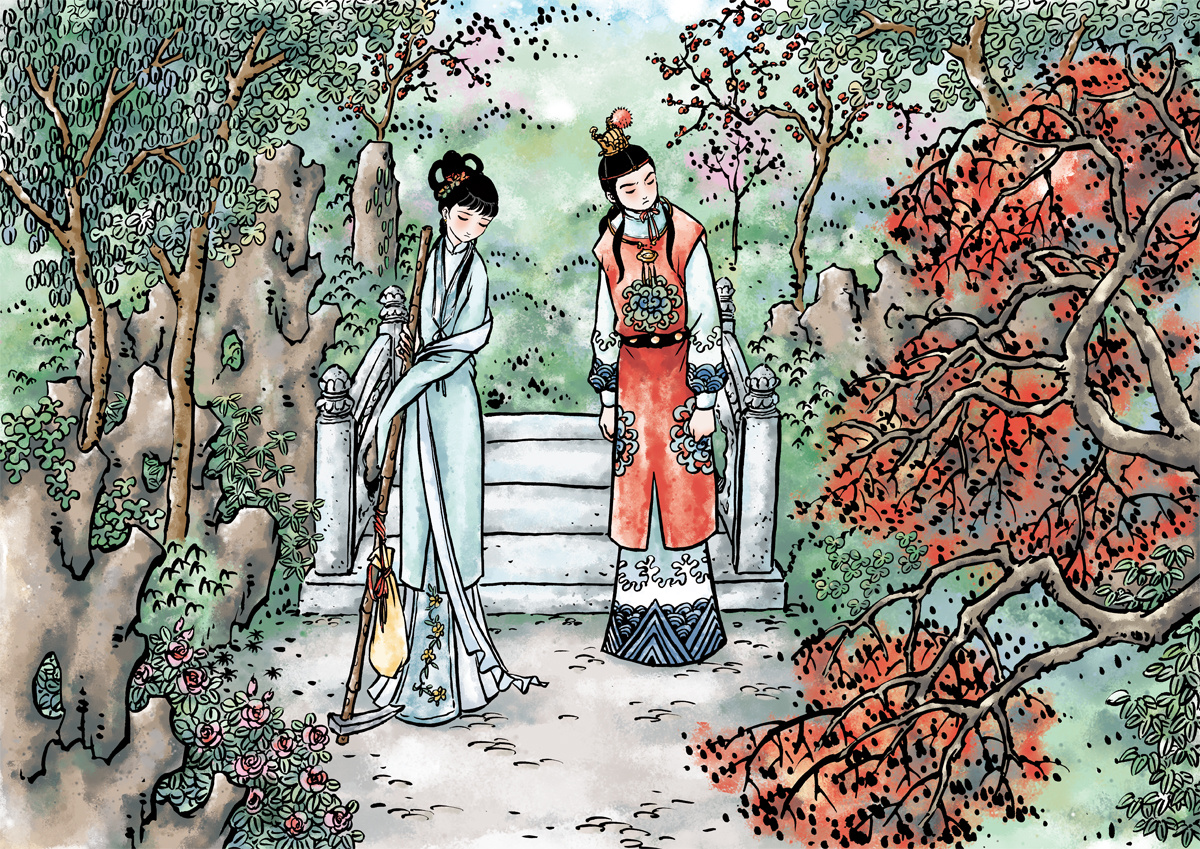 四大名著红楼梦水墨国画绘本连环画