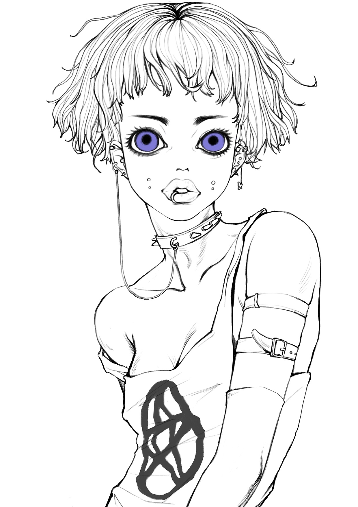 朋克女|插画|商业插画|nolan蓝 - 原创作品 - 站酷 (zcool)