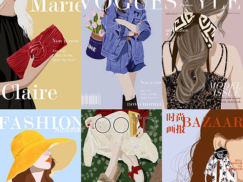 原創(chuàng)時(shí)尚插畫合集2（個(gè)人主頁(yè)-ZNjM0MzkwMzY=） - 商業(yè)插畫 - 站酷設(shè)計(jì)師MissYouClara原創(chuàng)素材 - 站酷ZCOOL