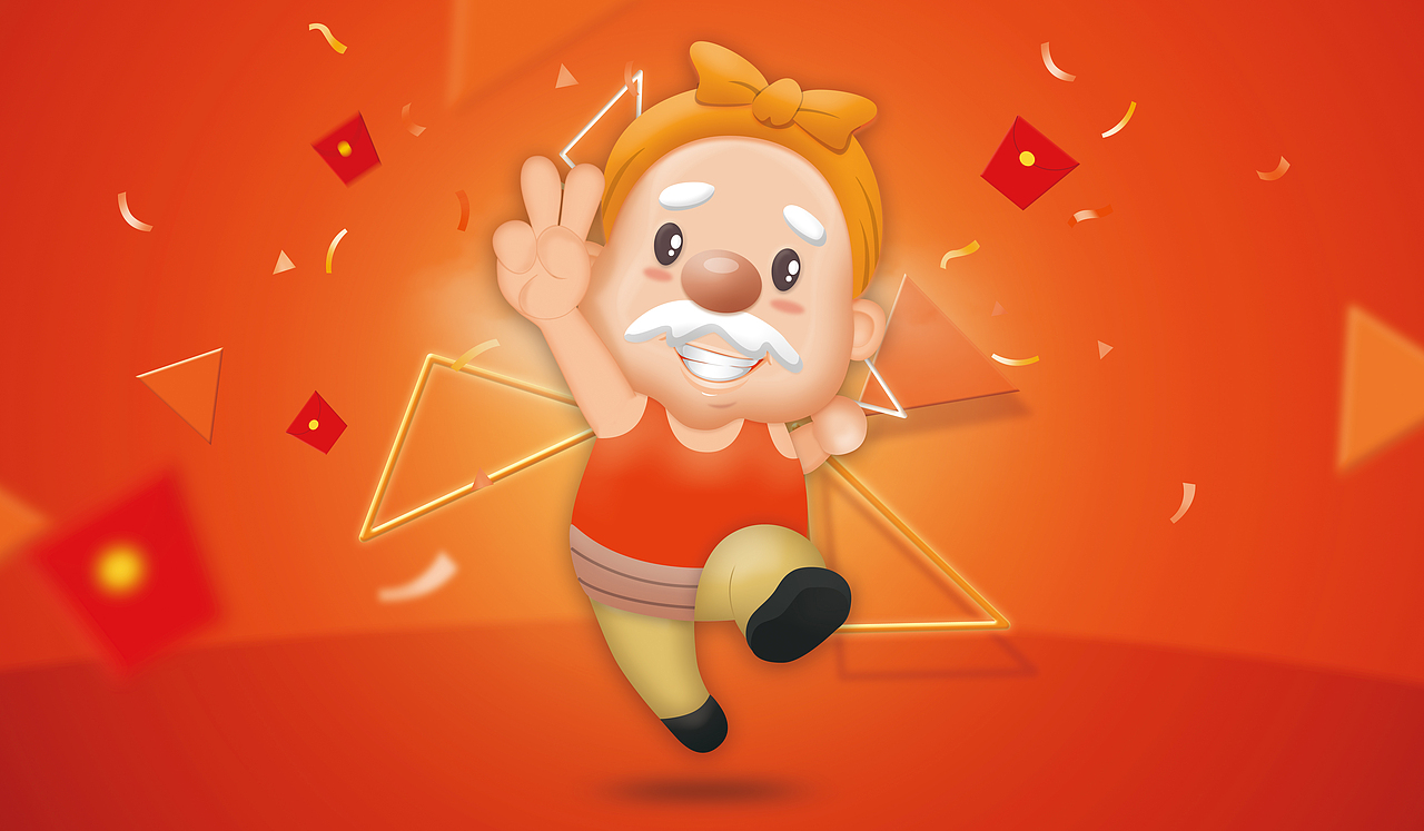 乐村淘老头主题形象手绘（图ZMTE0NDQxMTQ0） - IP形象 - 站酷设计师leevi58原创素材 - 站酷ZCOOL