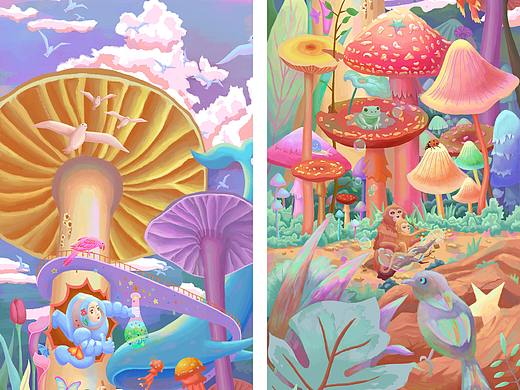 “植物森林”過程圖（個(gè)人主頁-ZNTcxMTIyMjQ=） - 創(chuàng)作習(xí)作 - 站酷設(shè)計(jì)師ShEN沈原創(chuàng)素材 - 站酷ZCOOL