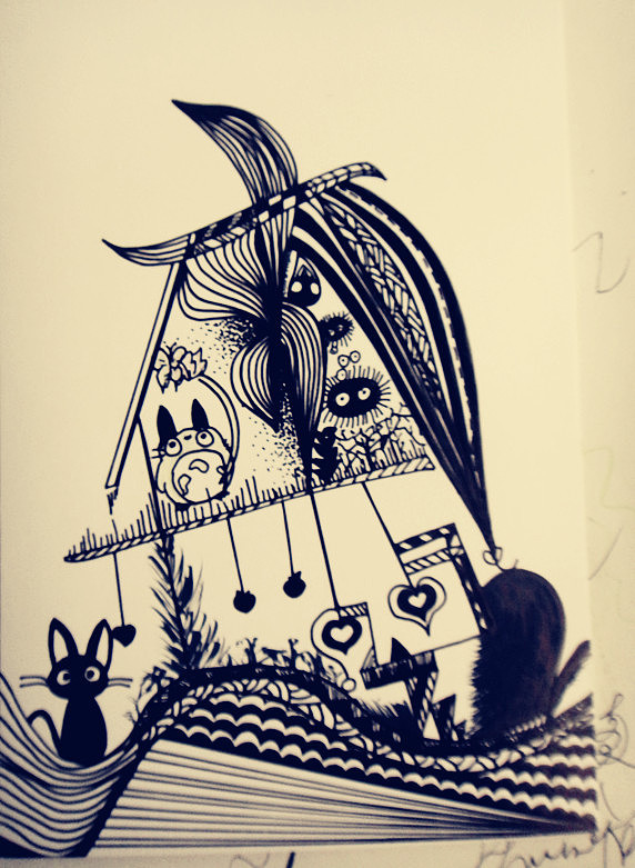 手绘黑白装饰画II（图ZMTIwOTg5ODg=） - 创作习作 - 站酷设计师莹之森森原创素材 - 站酷ZCOOL