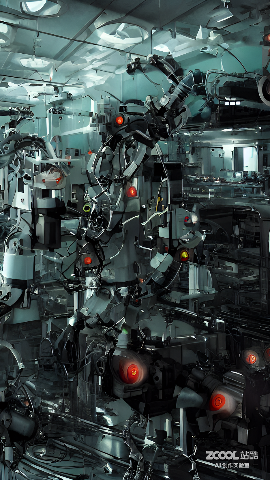 #AI创作实验室#工业机器人在实验室（图ZMzIzODcyNTgw） - AI作品 - 站酷设计师jiamine原创素材 - 站酷ZCOOL