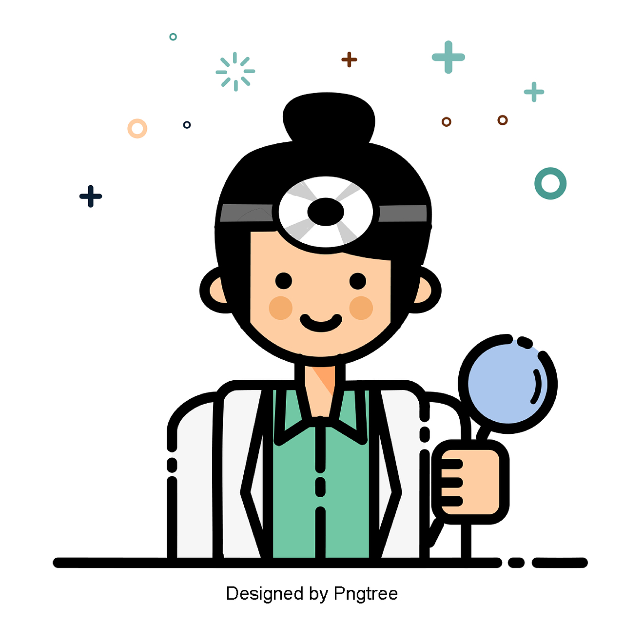 一组不同职业的线条风小图