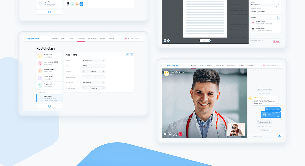 Medved.Telemed - healthcare web and mobile app（图ZMjI1NzE2NzQ4） - APP界面 - 站酷设计师MYSTAND原创素材 - 站酷ZCOOL