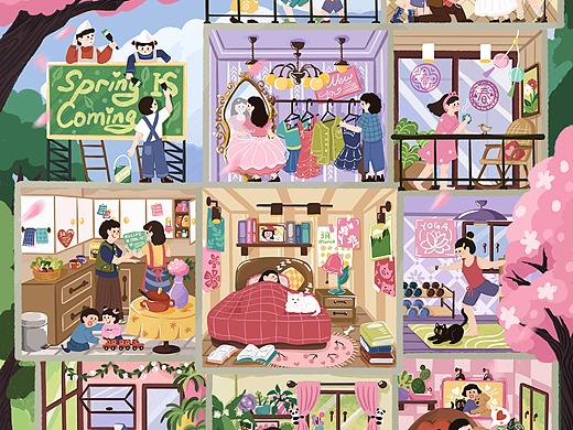 春日大楼（个人主页-ZNjkyMTgxODg=） - 创作习作 - 站酷设计师冰棍儿宋原创素材 - 站酷ZCOOL