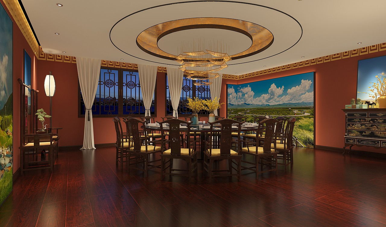 藏式风格餐厅包厢