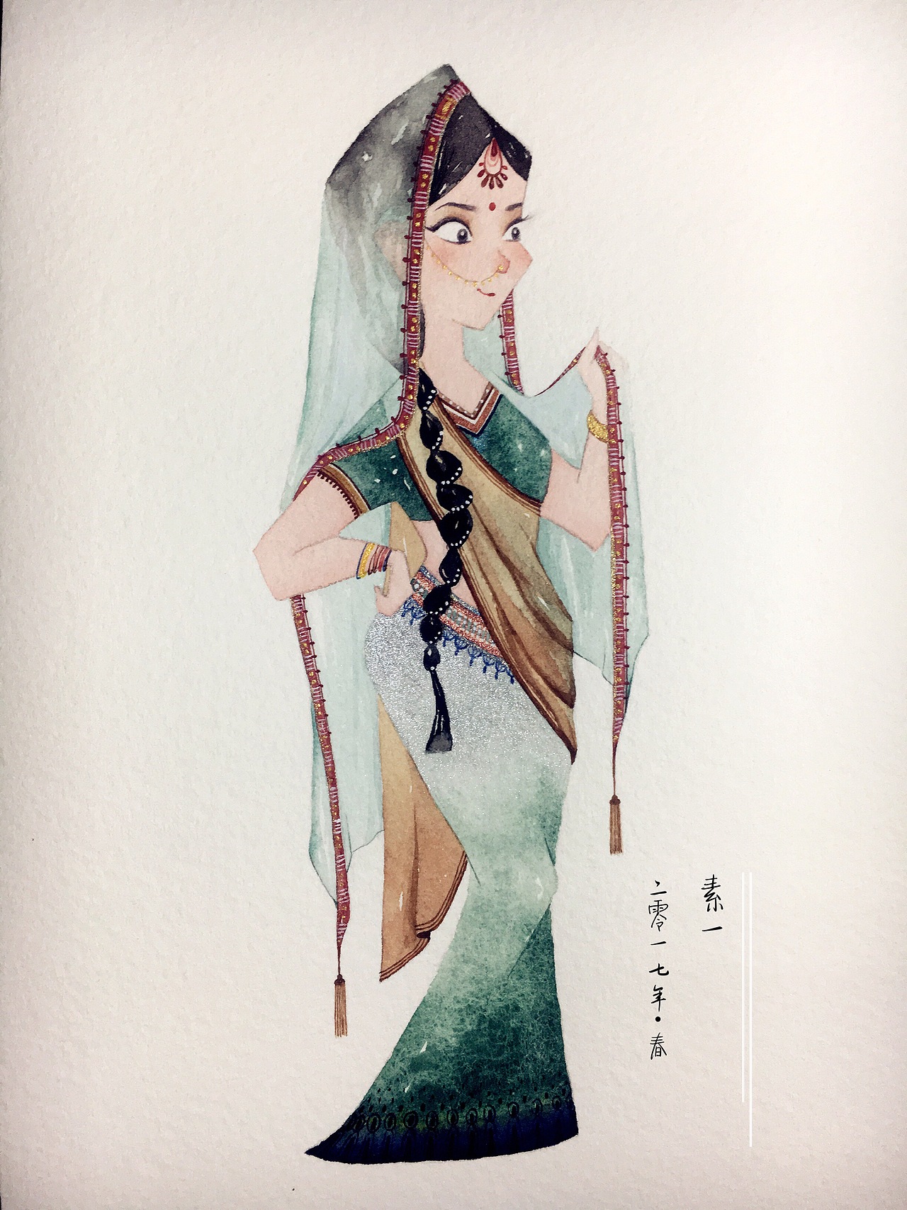水彩人物插画（图ZNzc5OTE5NTY=） - 儿童插画 - 站酷设计师素一Nana原创素材 - 站酷ZCOOL