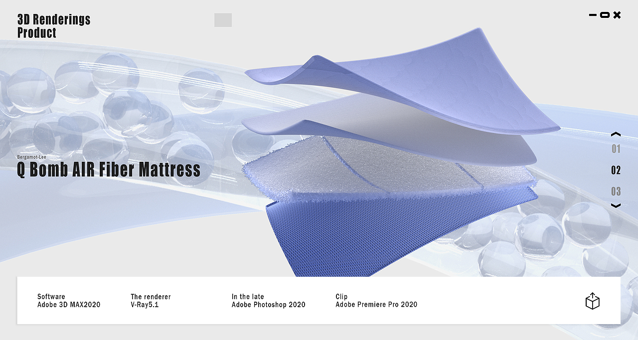 Q Bomb POR Fiber Mattress-床垫建模（图ZMjg4MTY3Mjk2） - 产品 - 站酷设计师Bergamot原创素材 - 站酷ZCOOL