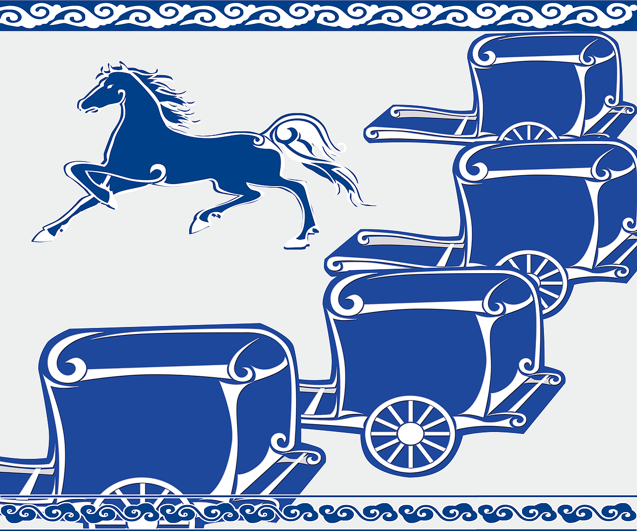 蒙古勒勒车马画纹出的效果图