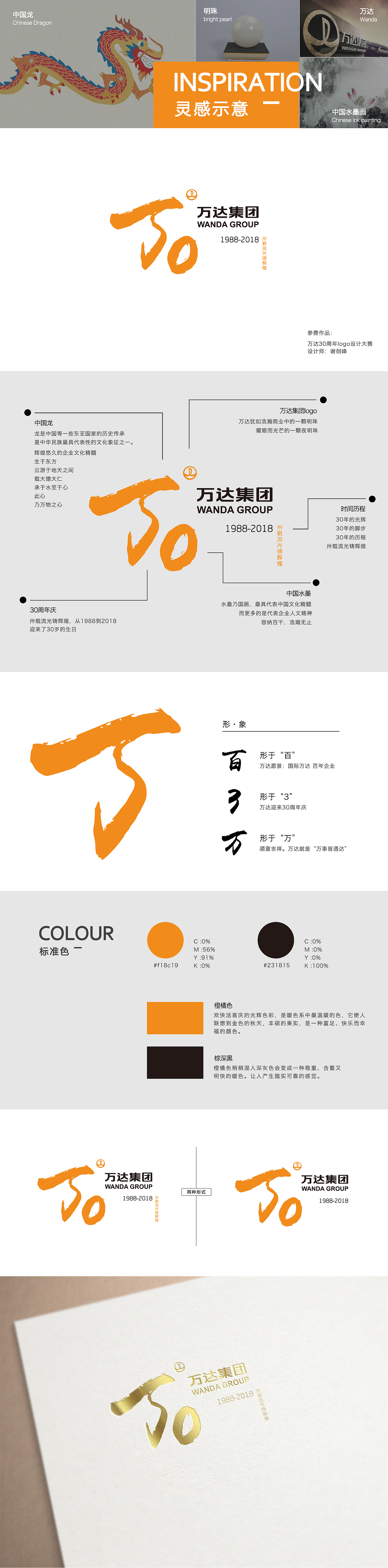 万达30周年logo设计大赛参赛作品（图ZNDk2NzUyMjg=） - Logo - 站酷设计师富贵险中求了原创素材 - 站酷ZCOOL