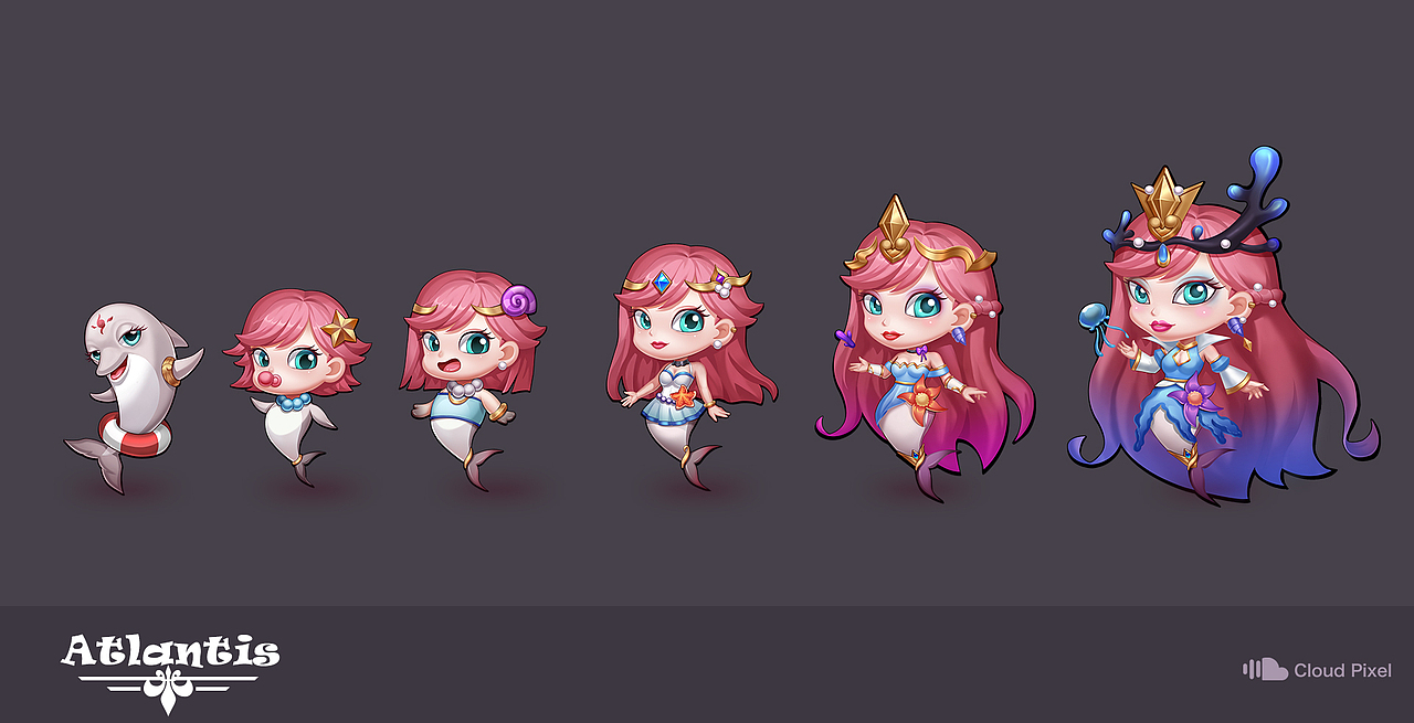 atlantis mermaid（图ZMjE1NjAzMDIw） - 游戏原画 - 站酷设计师CloudPixel原创素材 - 站酷ZCOOL