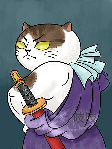 猫咪浮世绘——武士_zhizhi吱吱-站酷zcool
