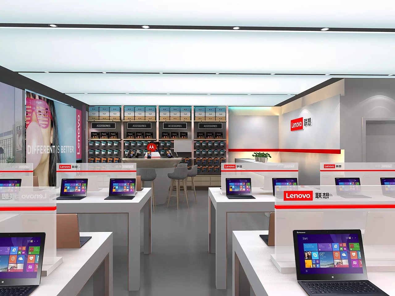 3c数码店面展厅展台快闪店家装工装3d效果图设计制作