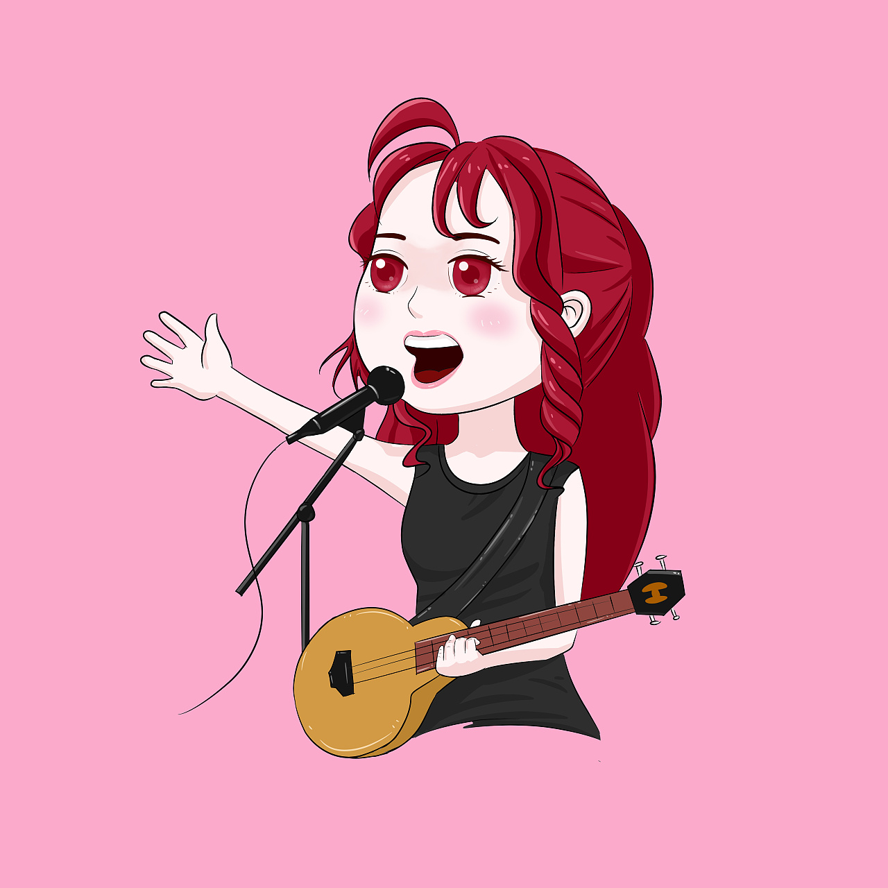 我想象中我最喜欢的歌手q版的样子!哈哈