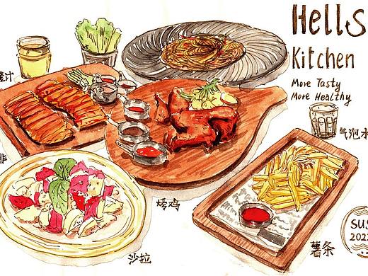 【水彩】美食手帐|钢笔淡彩记录美食