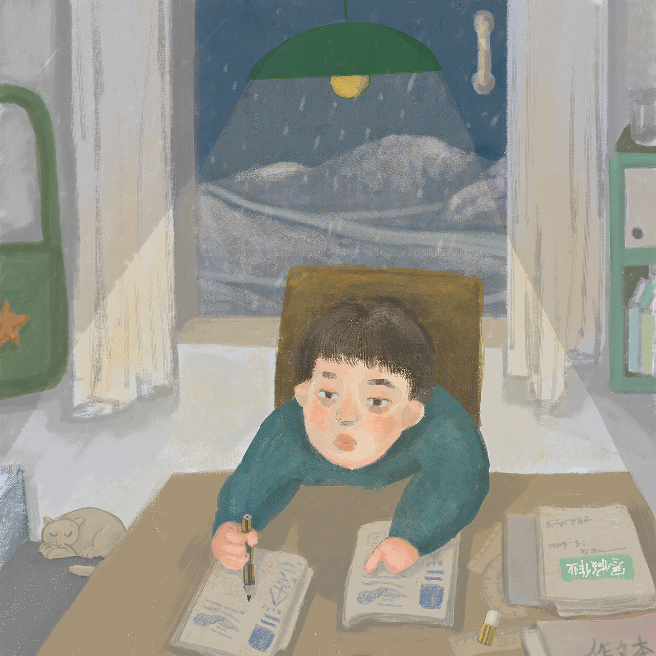 一束光-公司台历（图ZNjgxNTI0NTY=） - 商业插画 - 站酷设计师小塔丢了原创素材 - 站酷ZCOOL