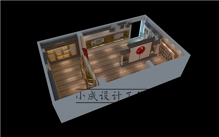 【党建厅设计】效果图案例3（图ZMTE4Mzk4ODY0） - 建筑/空间 - 站酷设计师3D设计联系我原创素材 - 站酷ZCOOL