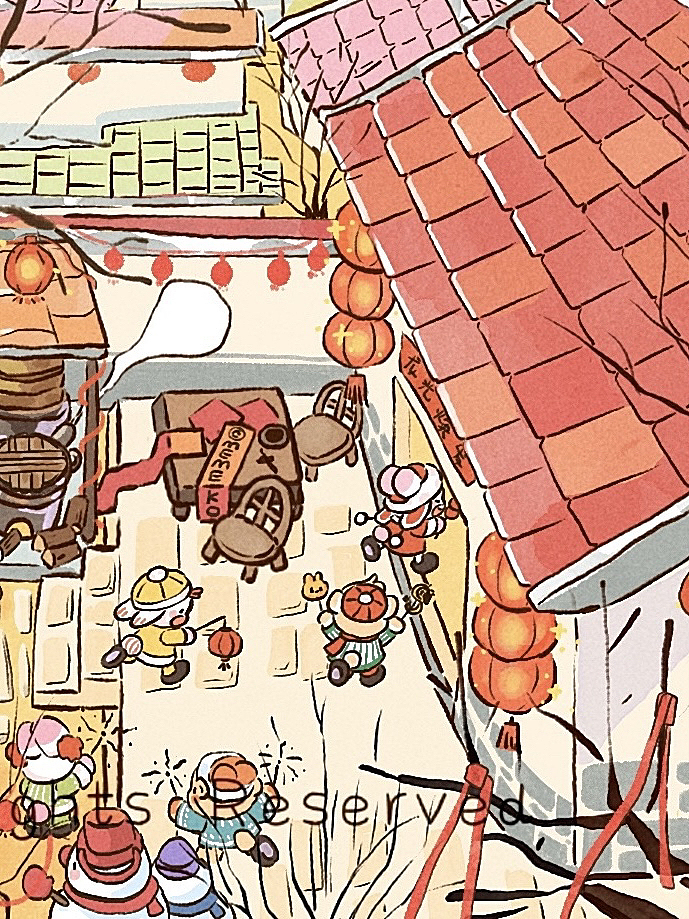 龙年插画｜我记忆中的小村庄（图ZMzYyODA3Njg0） - 商业插画 - 站酷设计师星野咩咩子原创素材 - 站酷ZCOOL
