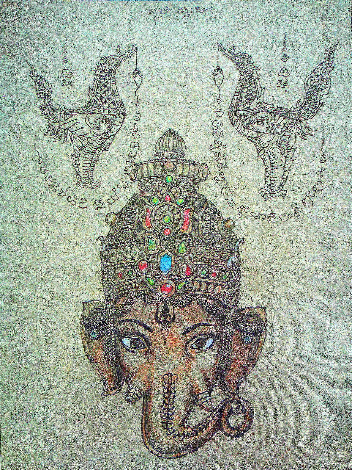 『手绘』印度象神