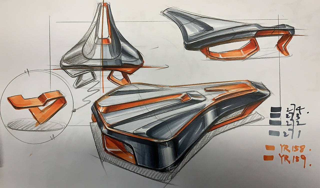 工业设计手绘线稿和上色