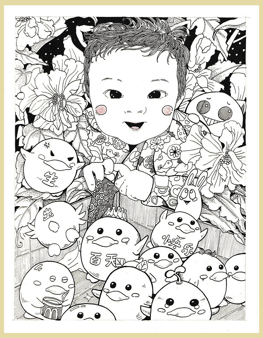 手绘小伙伴们（图ZMzY3NTI0ODg=） - 商业插画 - 站酷设计师熊猫一只hz原创素材 - 站酷ZCOOL