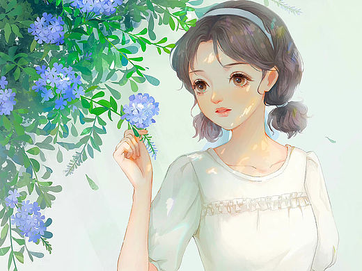 发个蓝雪花少女