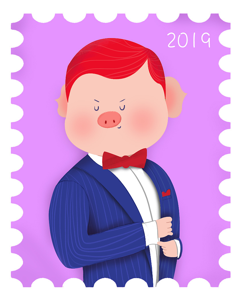 新年画猪之猪绅士