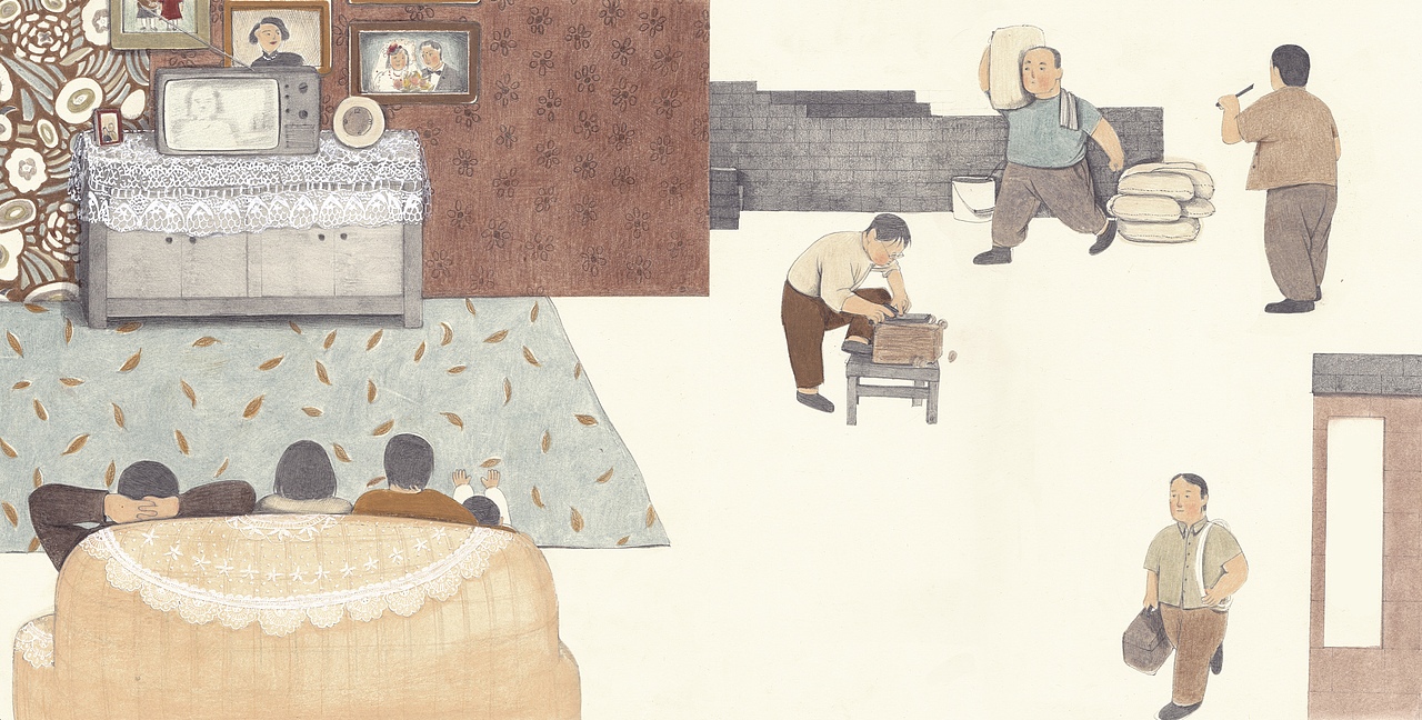 《爷爷和他的朋友们》浙江教育出版社（图ZMjIwMjQzMzk2） - 绘本 - 站酷设计师梁灵惠原创素材 - 站酷ZCOOL