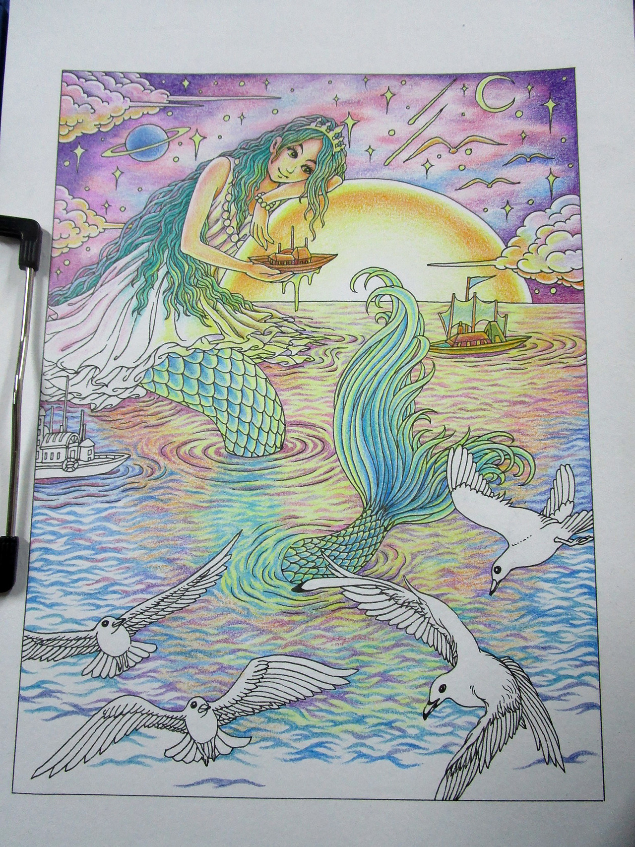 《美人鱼》彩铅手绘 过程详解(图ZMzk4MDU1MTI=) - 绘画 - 站酷设计师傅淳强画者之旅原创素材 - 站酷ZCOOL