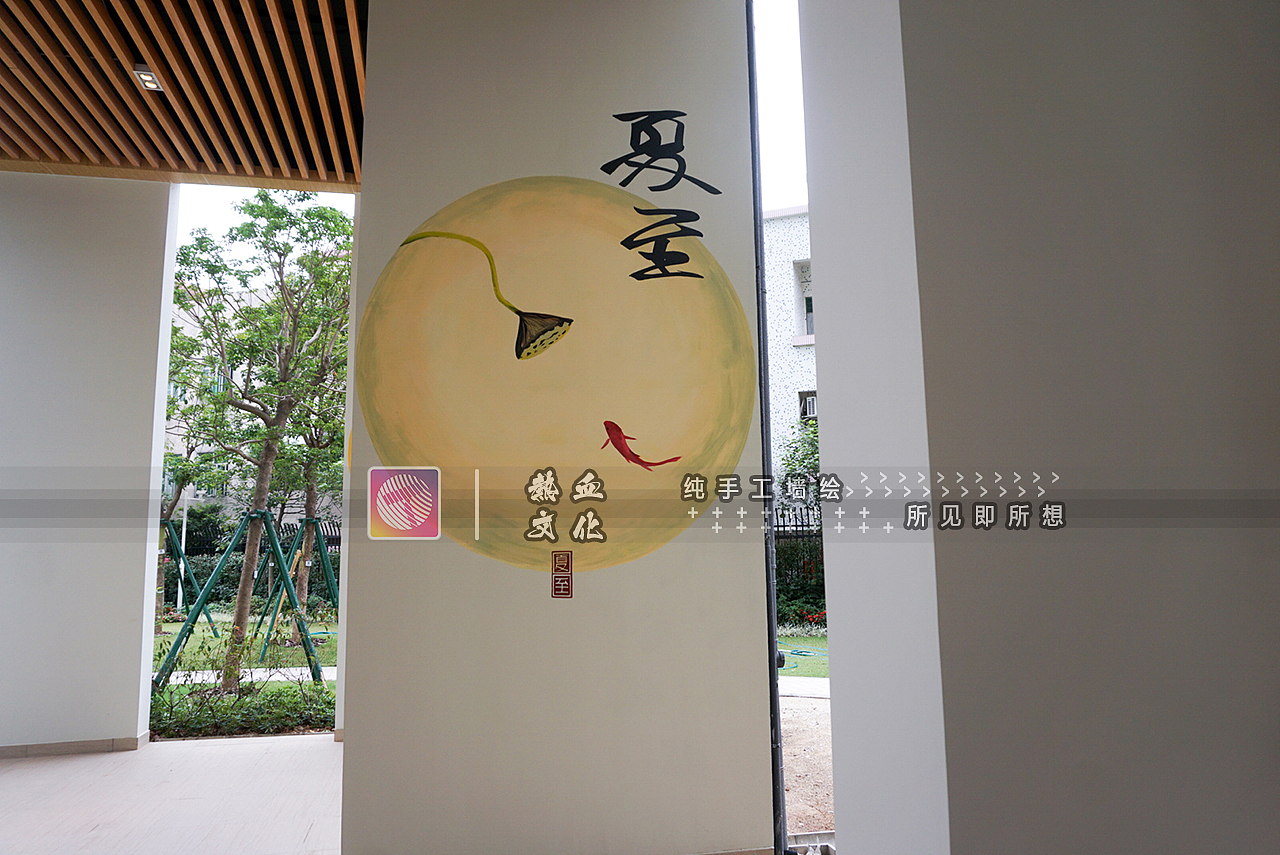 楼盘墙绘茶山碧桂园4栋架空层 墙绘壁画