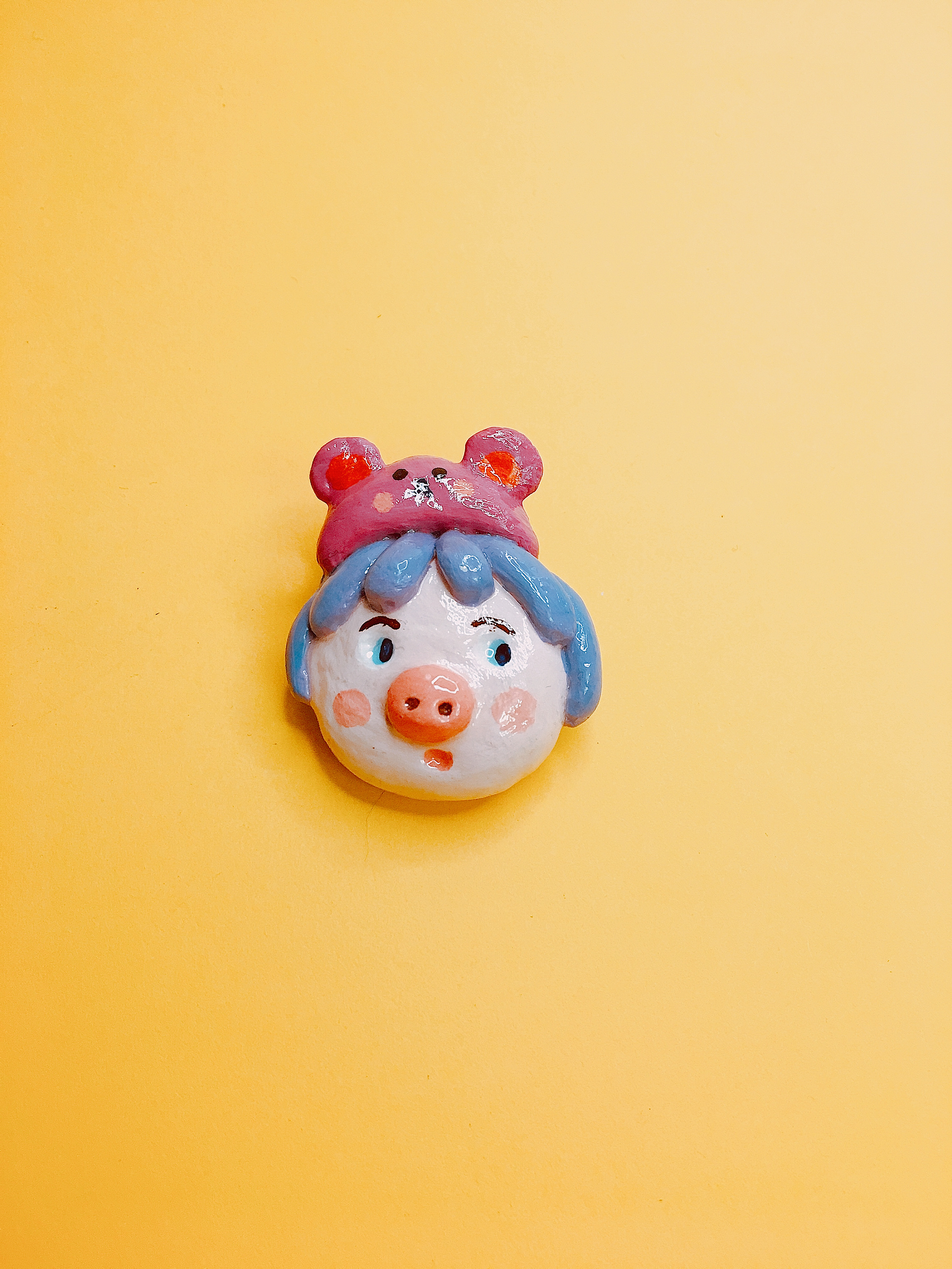 石塑黏土胸针,丑萌丑萌