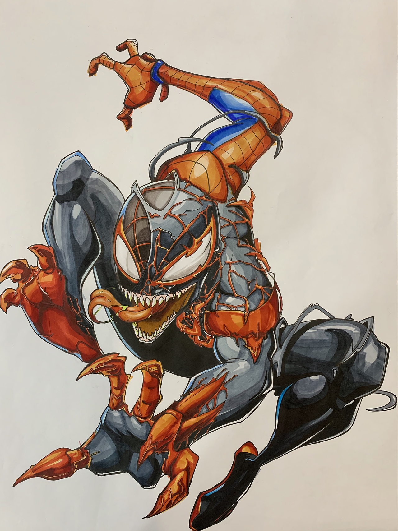 手绘毒液蜘蛛侠