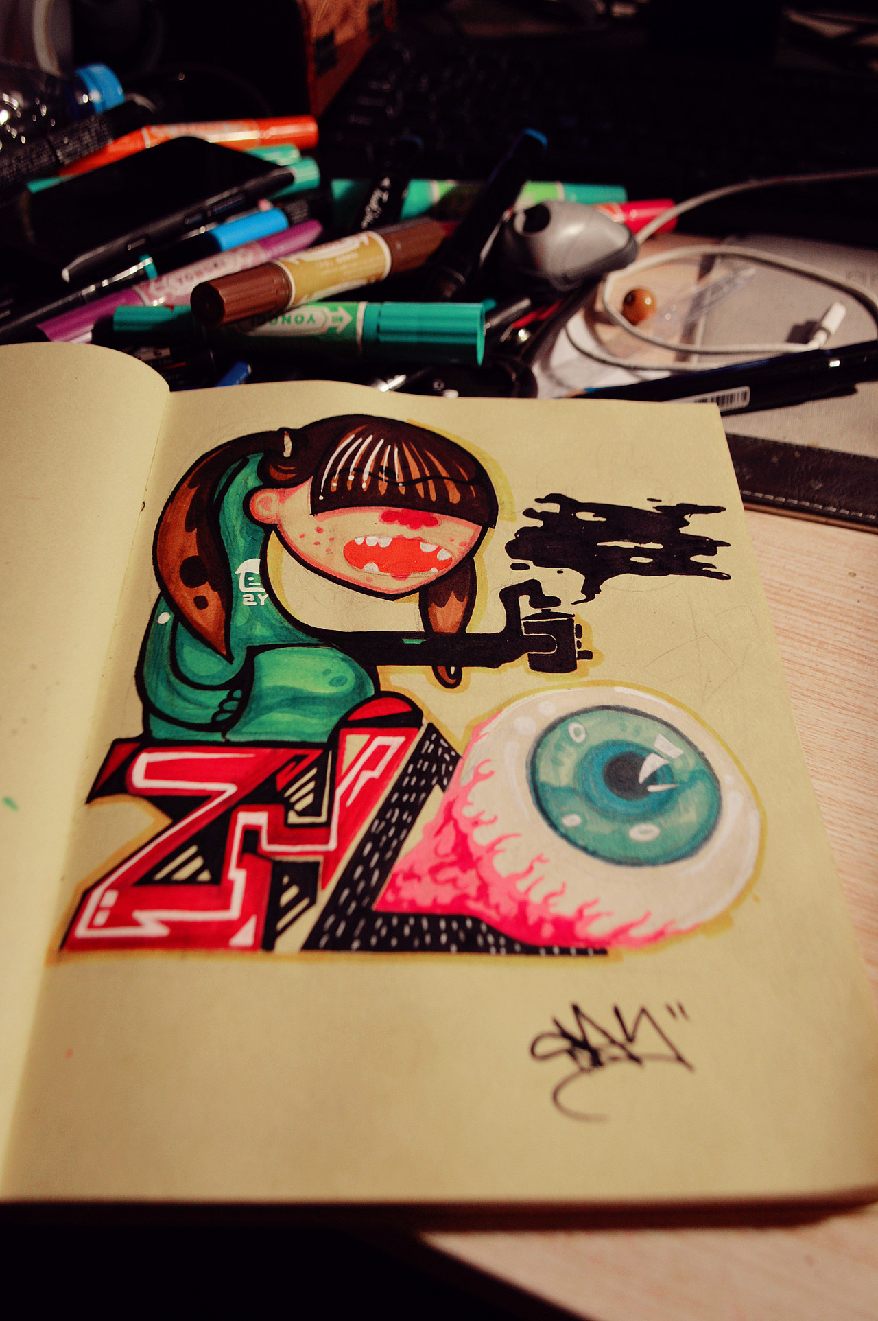 梳双马尾爱涂鸦爱生活的骚年运气必定不会太差。要开心啊!