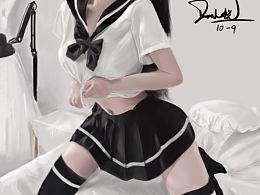 厚涂JK美女
