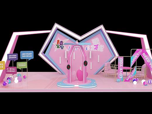 网红打卡点美陈3d效果图设计