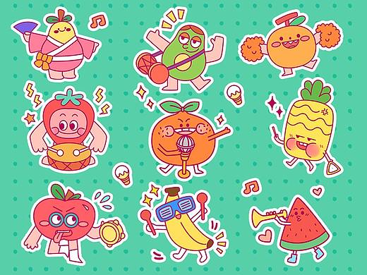 doodle风可爱插图设计-水果小元素